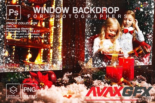Christmas window overlay & Photoshop overlay V2 - 1668387