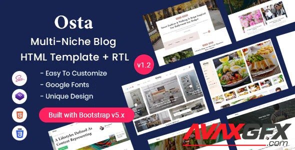 ThemeForest - Osta v1.2 - Multi-Purpose Blog HTML Template - 27552317