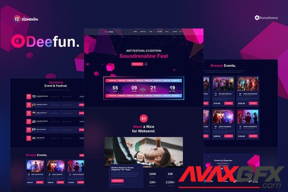 ThemeForest - DeeFun v1.0.2 - Festival & Event Organizer Elementor Template Kit - 34556657