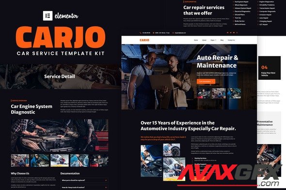 ThemeForest - Carjo v1.0.0 - Car Services & Repair Elementor Template Kit (Update: 9 November 21) - 28514273