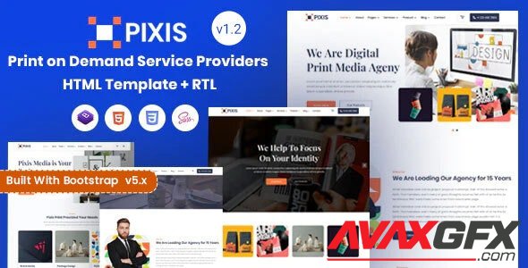 ThemeForest - Pixis v1.2 - Print on Demand Service Providers Template - 27460471