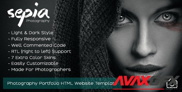 ThemeForest - Sepia v1.9 - Photography Portfolio HTML Website Template - 20195226