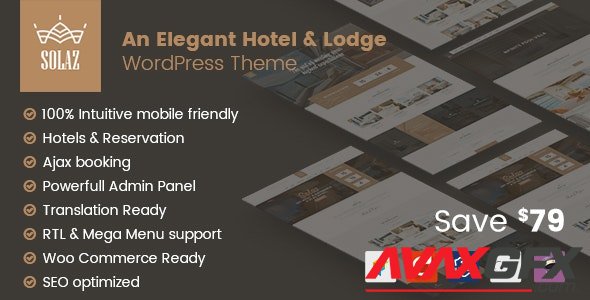 ThemeForest - Solaz v1.2.2 - An Elegant Hotel & Lodge WordPress Theme - 19509817