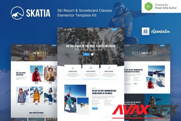 ThemeForest - Skatia v1.0.0 - Ski Resort & Snowboard Classes Elementor Template Kit - 34637946