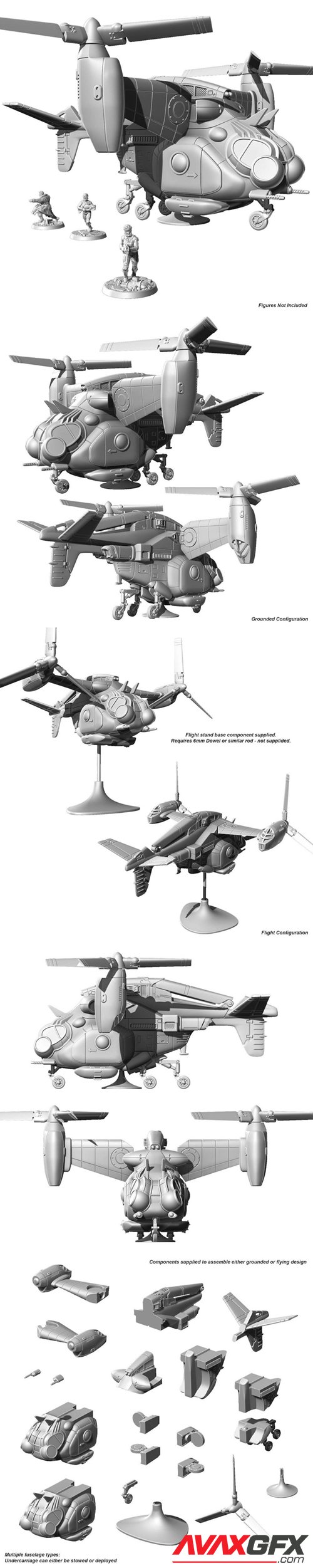 Parked Vertibird – 3D Printable STL