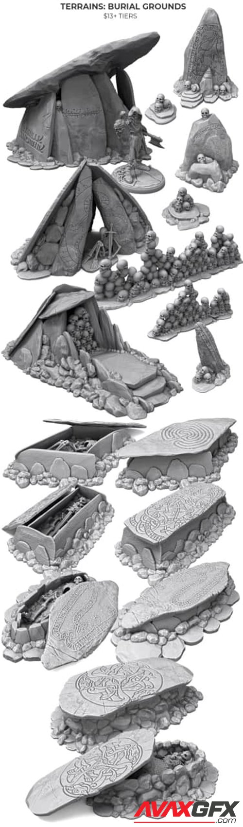 Terrain Burial Grounds – 3D Printable STL