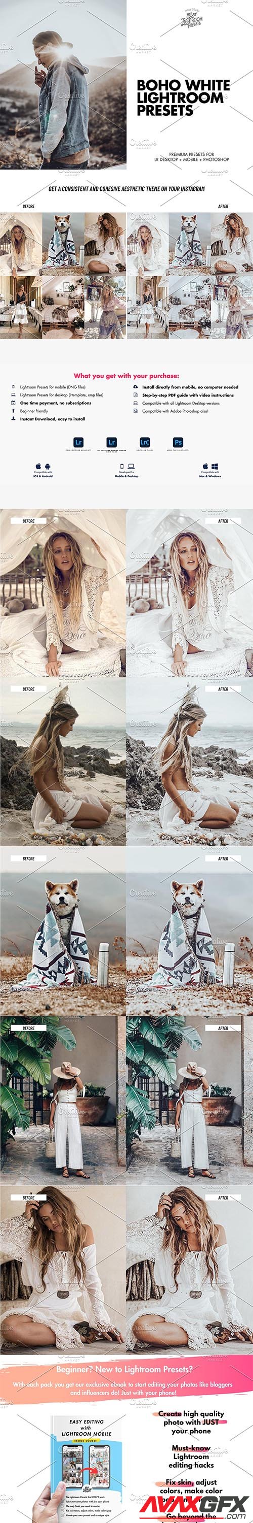 CreativeMarket - Lightroom Presets Boho White 6636514