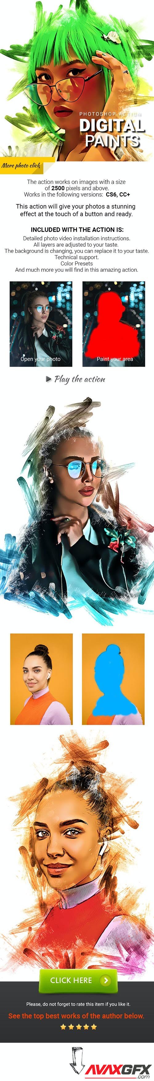 GraphicRiver - Digital Paints Photoshop Action 33747122