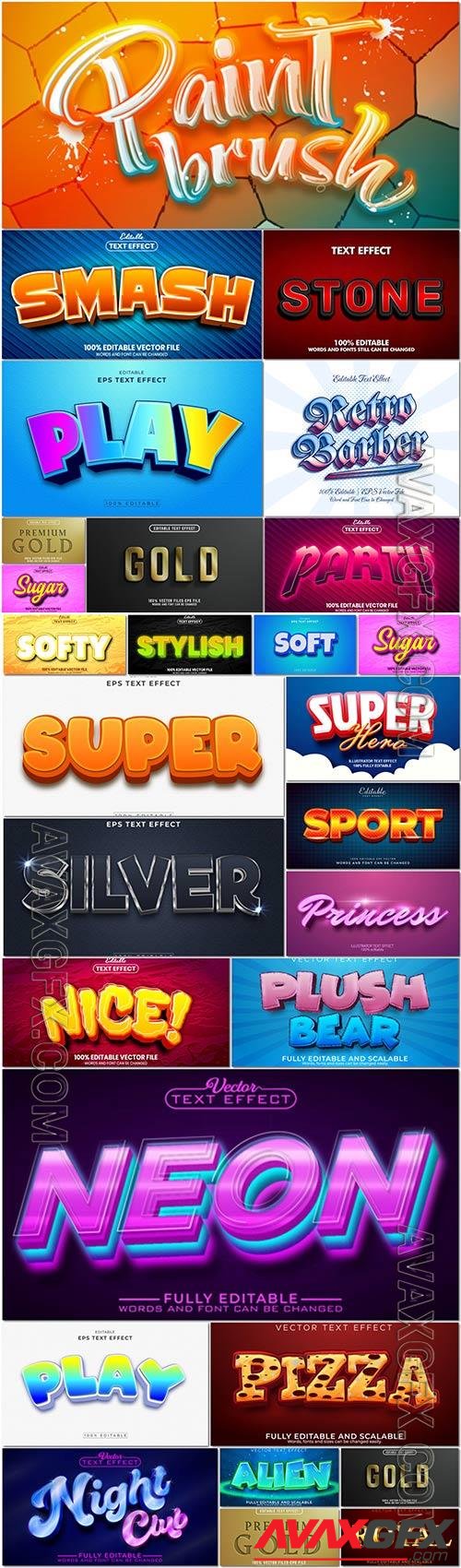 Bundle text style effect vector vol 58