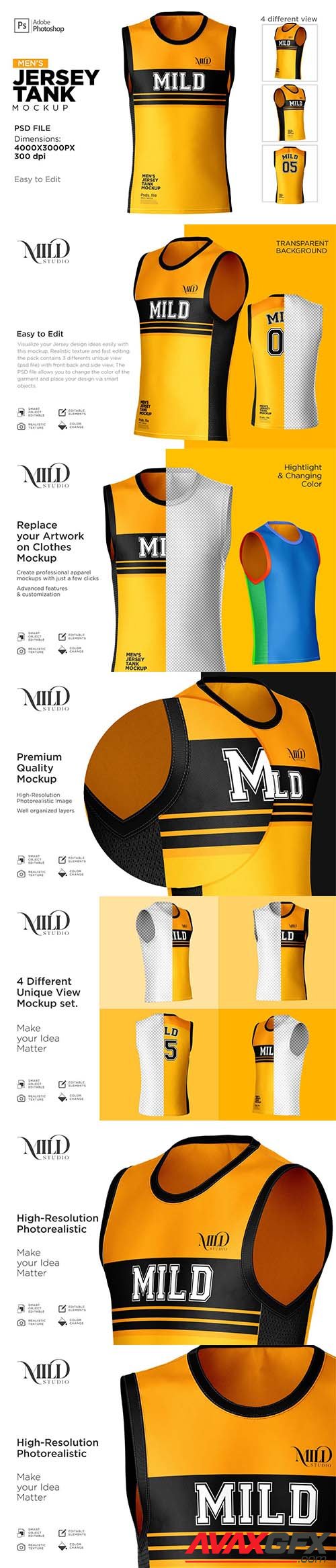 CreativeMarket - Tank top Jersey Set Mockup 6316537