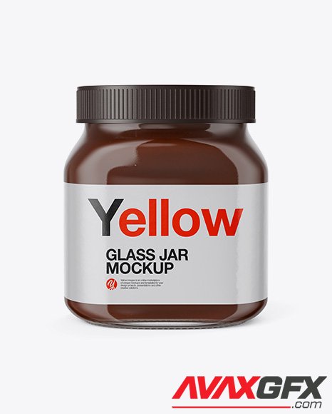 Glass Jar with Chocolate Spread Mockup 25815