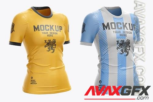 Soccer Women’s Sports T-shirt Mockup 3QSAGYL
