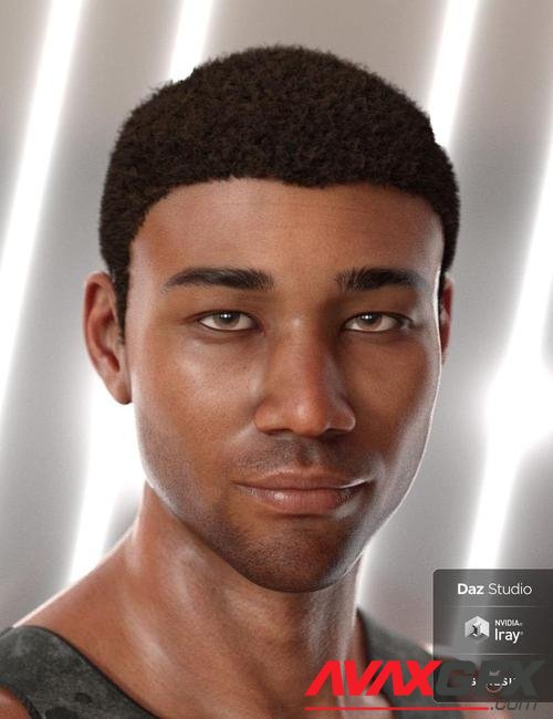 Malik Hair for Genesis 8 and Genesis 3 Male(s)