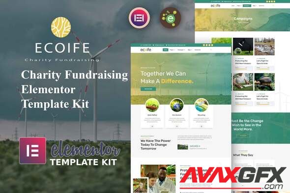 ThemeForest - Ecoife v1.0.0 - Charity Fundraising Elementor Template Kit - 34663019