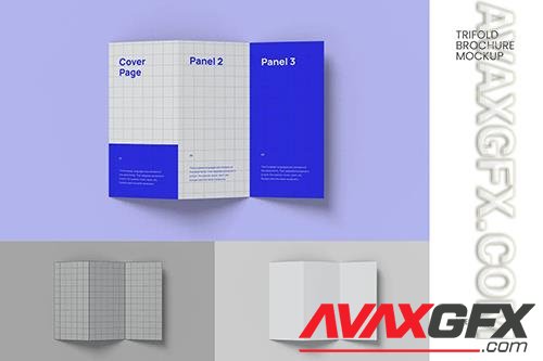 Trifold Brochure on Top View Mockup Template ZZ5HDYG