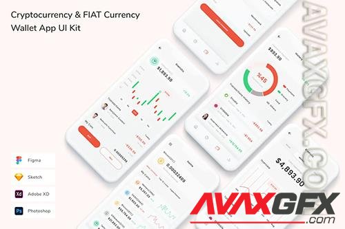 Cryptocurrency & FIAT Currency Wallet App UI Kit 3M9MWMJ