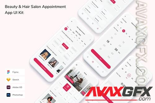 Beauty & Hair Salon Appointment App UI Kit 64S6KT2