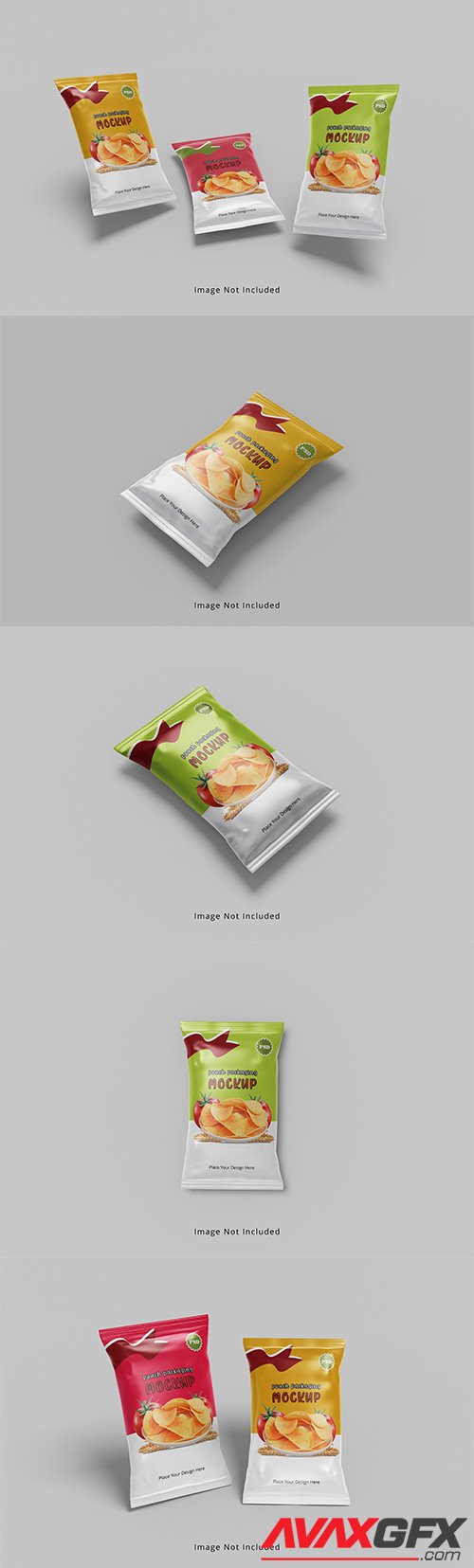 Snack pouch plastic bag mockup