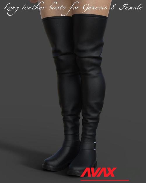 Long leather boots for Genesis 8 Female