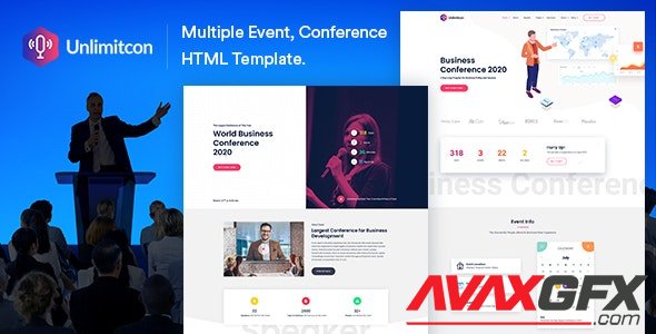 ThemeForest - Unlimitcon v3.0.0 - Multiple Event, Conference HTML Template. - 28804706