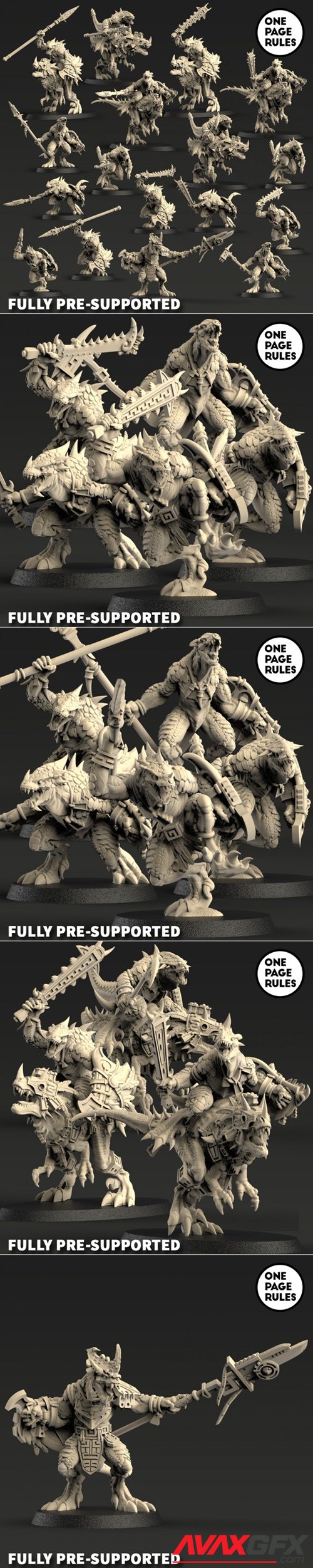 One Page Rules - Saurians – 3D Printable STL