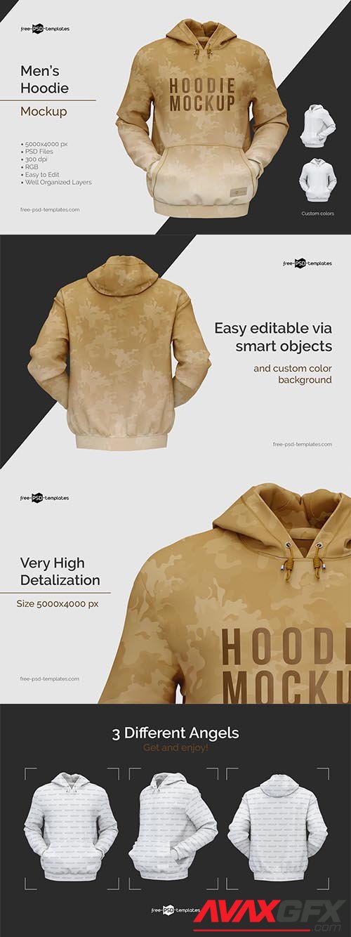 CreativeMarket - Men's Hoodie Mockup 5922495