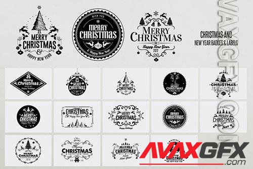 Christmas and New Year Badges & Labels