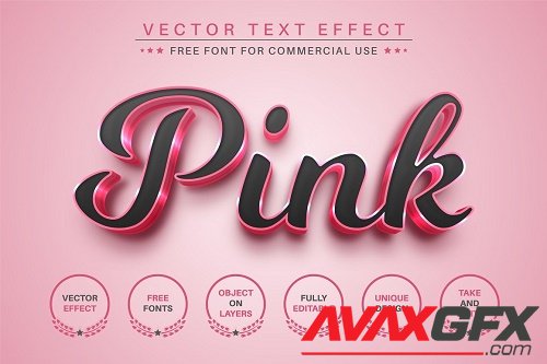 Pink Metal - Editable Text Effect - 6653695