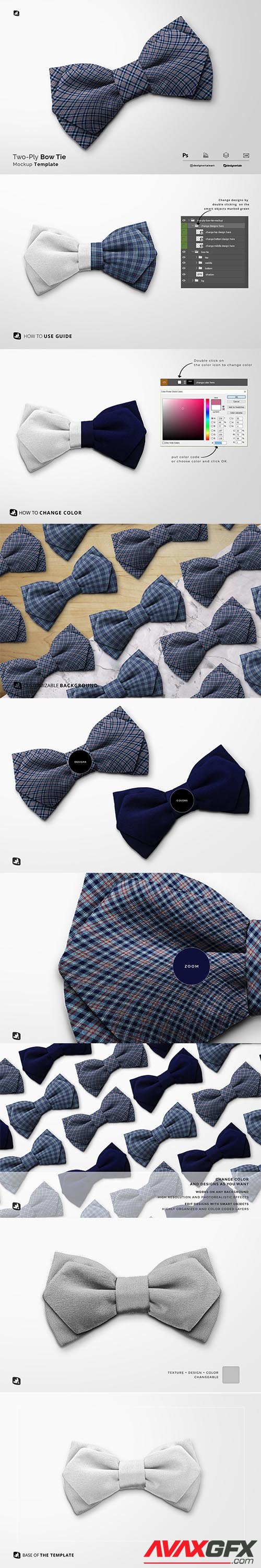 CreativeMarket - Two-Ply Bow Tie Mockup 6245229