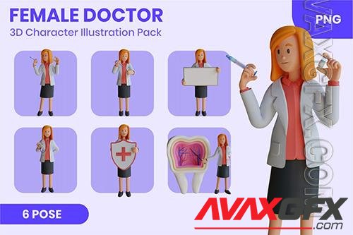 Female Doctor 3D Mascot Character