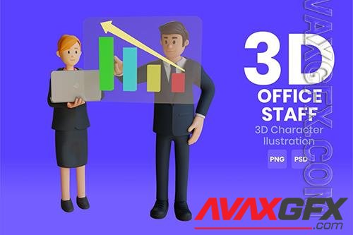 Office Staff 3D Character Illustration 3