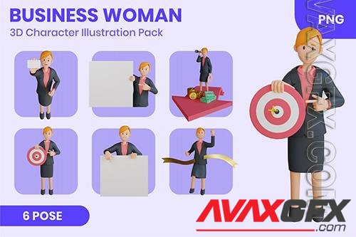 Business Woman 3D Character Set