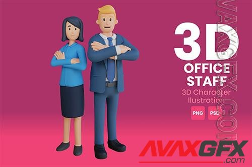 Office Staff 3D Character Illustration