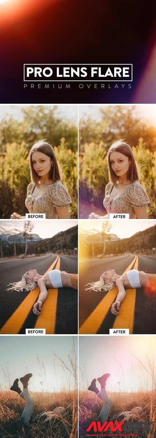 30 Professional Lens Flare Overlay