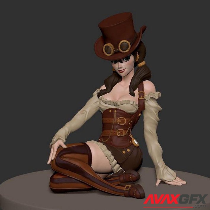 Steam Punk Girl 3D Printable STL