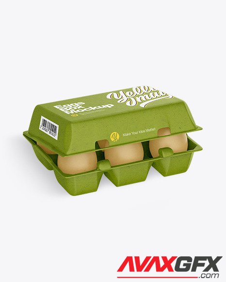 Kraft Carton Opened Egg Pack Mockup 91884