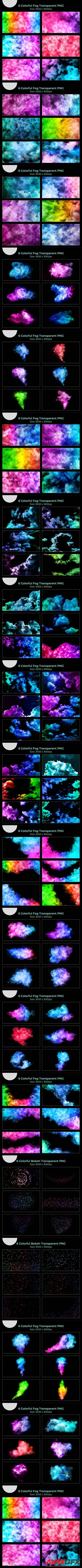 Colorful realistic various shapes of fogs + bonus