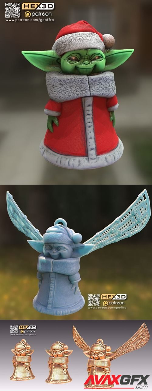 Grogu Elf and Angel Xmas Pack 1 – 3D Printable STL