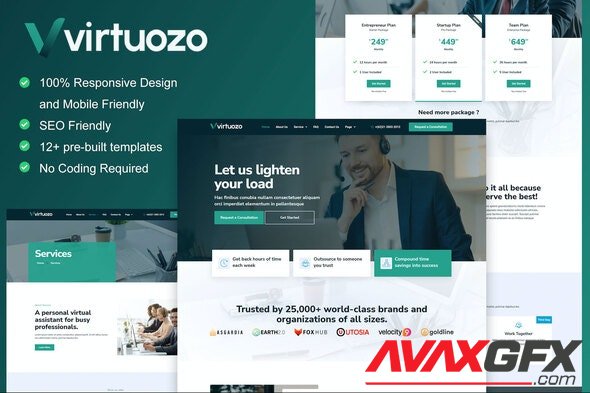 ThemeForest - Virtuozo v1.0.0 - Virtual Assistant Service Elementor Template Kit - 34830500