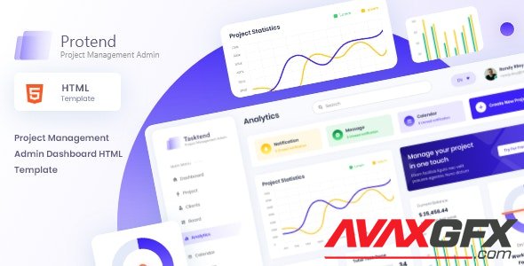 ThemeForest - Protend v1.0.0 - Project Management Admin Dashboard HTML Template - 34528558