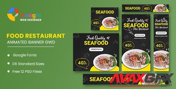 CodeCanyon - Food Restaurant Google Adwords HTML5 Banner Ads GWD v1.0 - 34766188