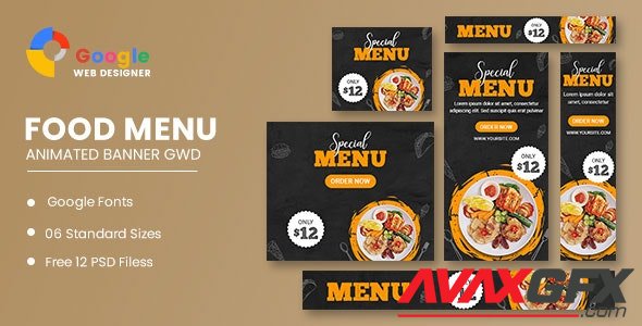 CodeCanyon - Food Menu Google Adwords HTML5 Banner Ads GWD v1.0 - 34766192