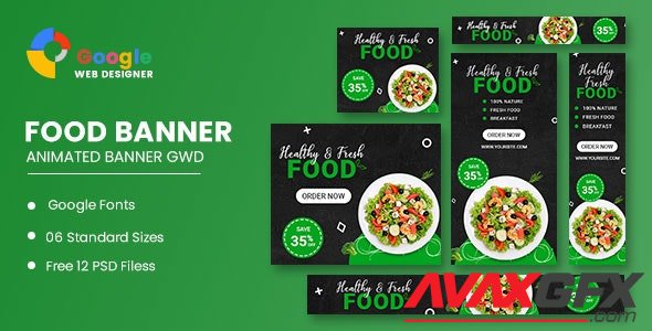 CodeCanyon - Healthy Fresh Food Google Adwords HTML5 Banner Ads GWD v1.0 - 34766186