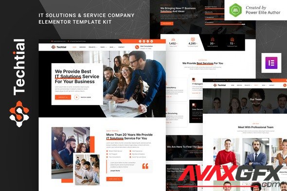 ThemeForest - Techtial v1.0.0 - IT Solutions & Services Company Elementor Template Kit - 34836214