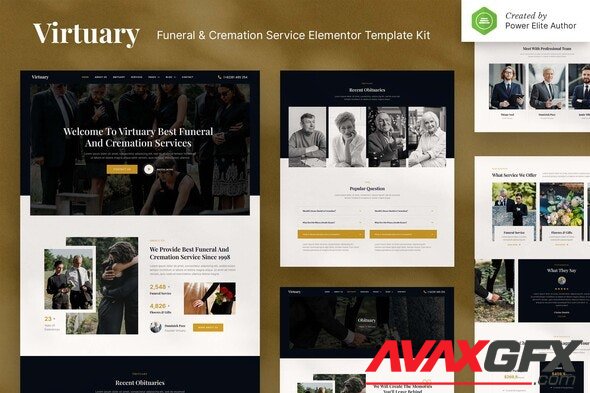 ThemeForest - Virtuary v1.0.0 - Funeral & Cremation Services Elementor Template Kit - 34831772