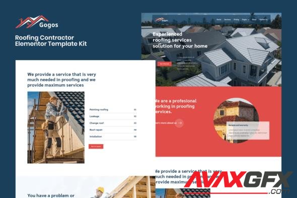 ThemeForest - Gogos v1.0.0 - Roofing Contractor Elementor Template Kit - 34818342