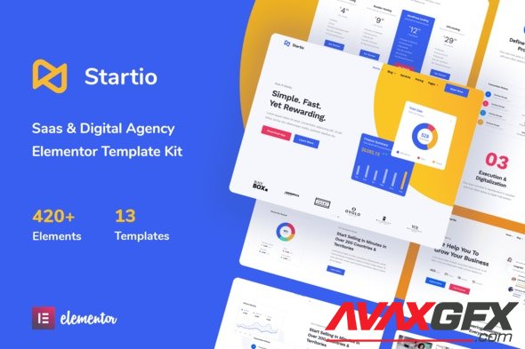 ThemeForest - Startio v1.0.2 - Saas & Digital Agency Elementor Template Kit - 28623952