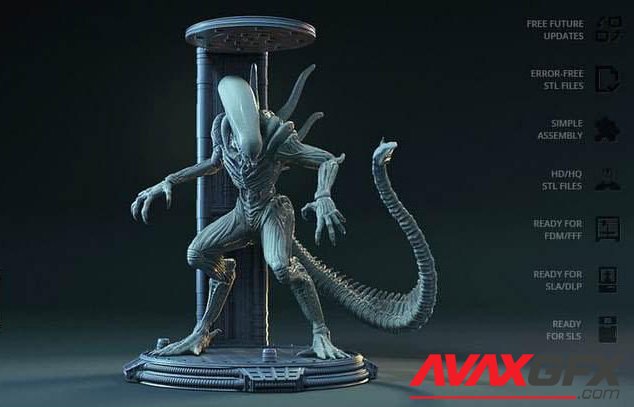 Xenomorph Alien in Chamber 3D Printable STL