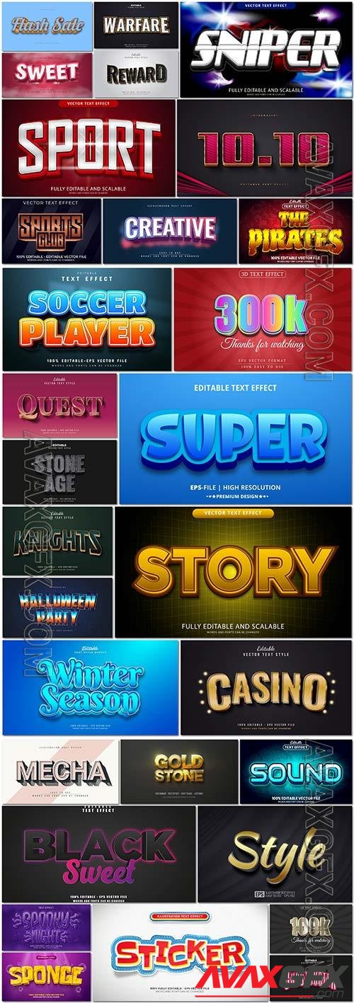 Bundle text style effect vector vol 72