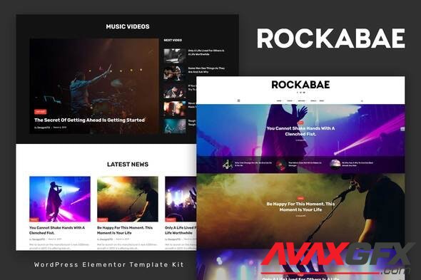 ThemeForest - Rockabae v1.0.0 - Music Blog & Magazine Elementor Template Kit - 34818392